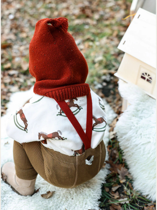 Bawełniane legginsy na szelkach w stylu retro