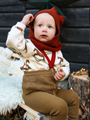 Bawełniane legginsy na szelkach w stylu retro