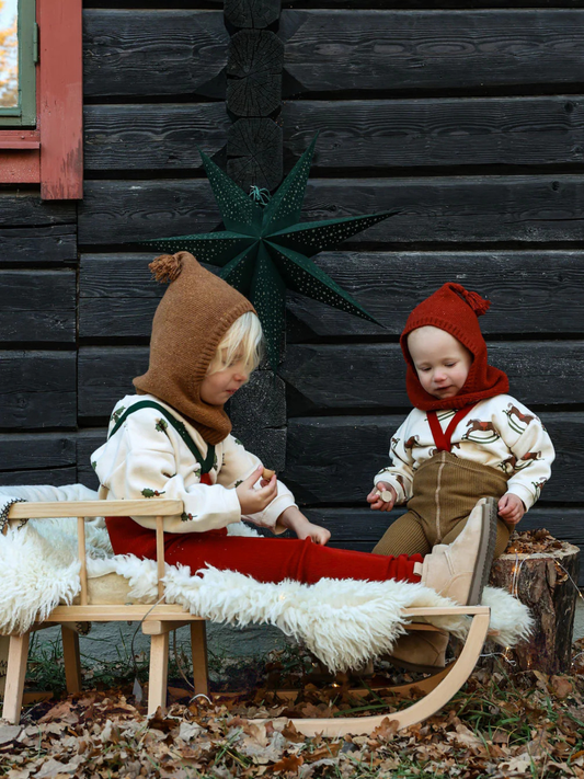 Bawełniane legginsy na szelkach w stylu retro