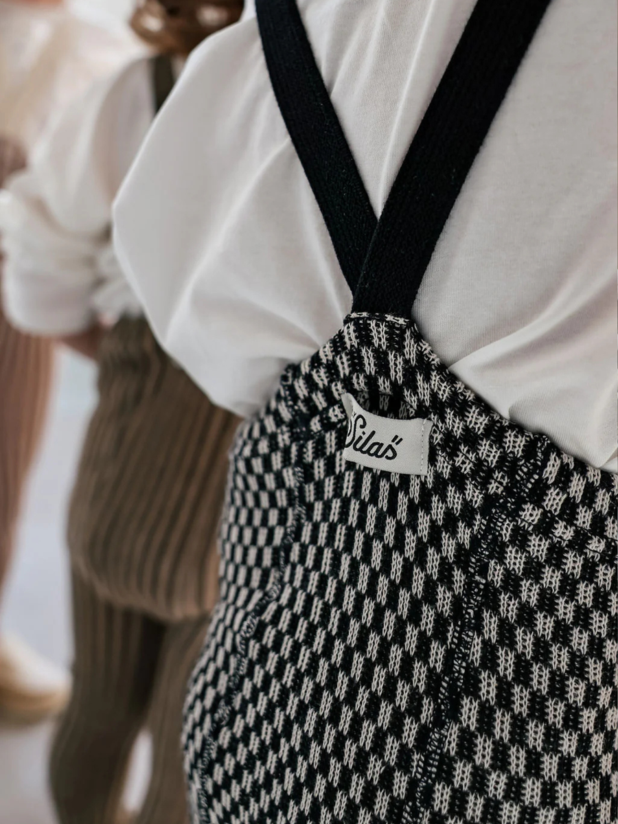 Bawełniane legginsy na szelkach w stylu retro