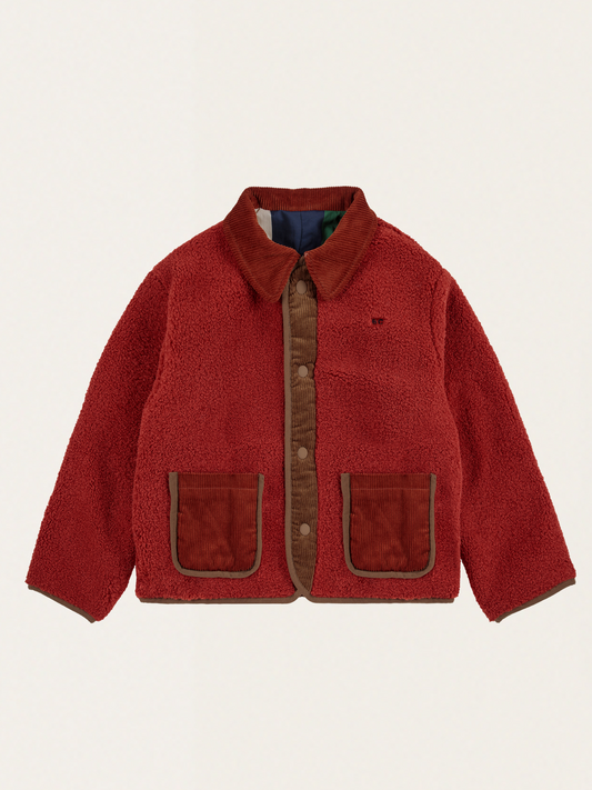 Warm, reversible Multicolor Tiles sheepskin jacket