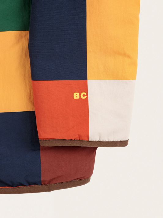 Warm, reversible Multicolor Tiles sheepskin jacket