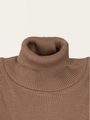 Prążkowany golfik z wełny merino Walnut