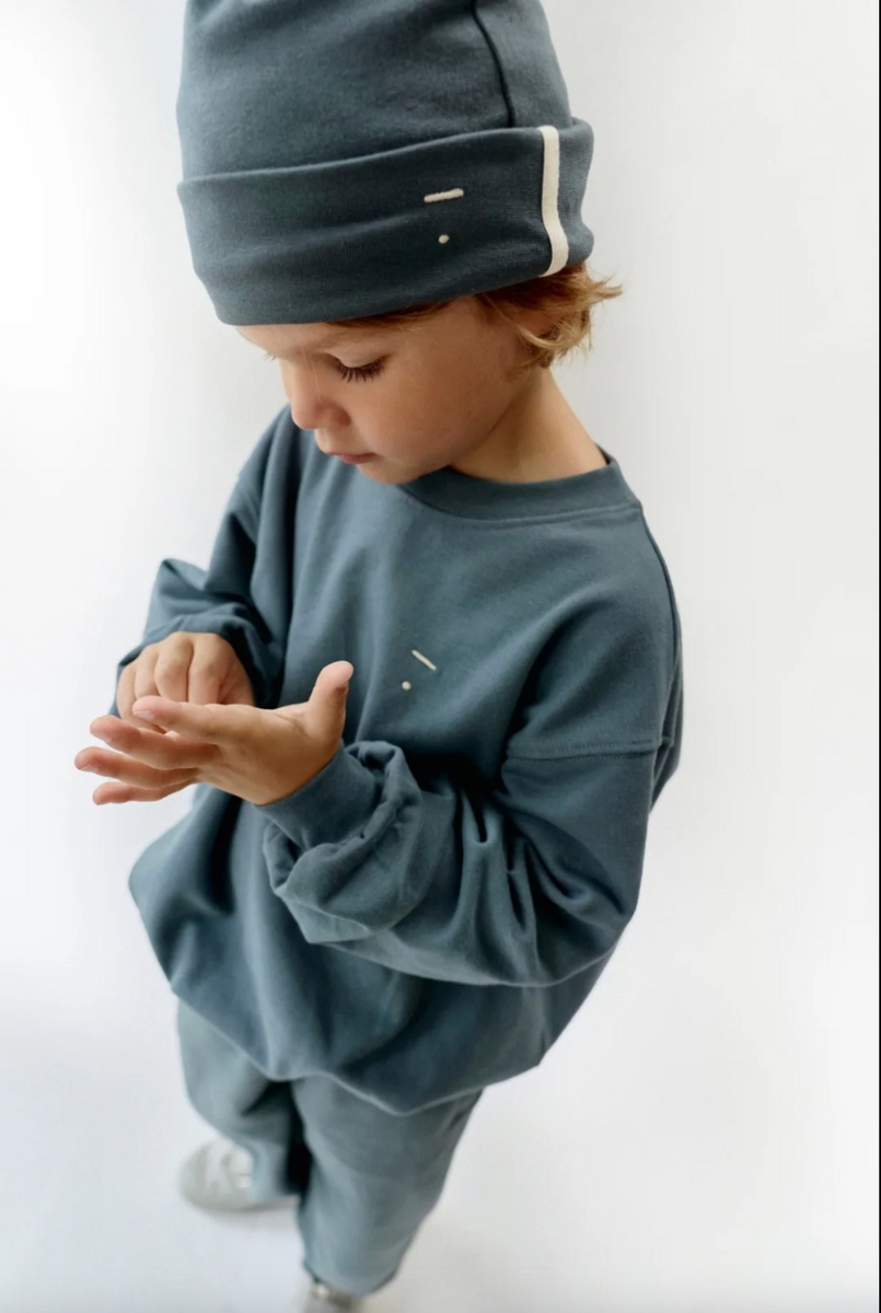 Bawełniana czapka Kids Bonnet Blue Gray