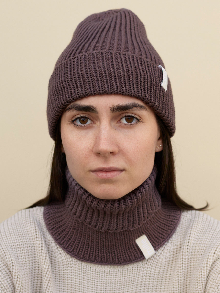 A chunky merino wool scarf