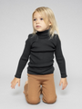 Black Ribbed Merino Wool Turtleneck