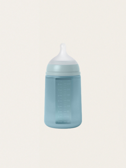 SX PRO Silikonflasche, mittlerer Durchfluss, 240 ml, Blau