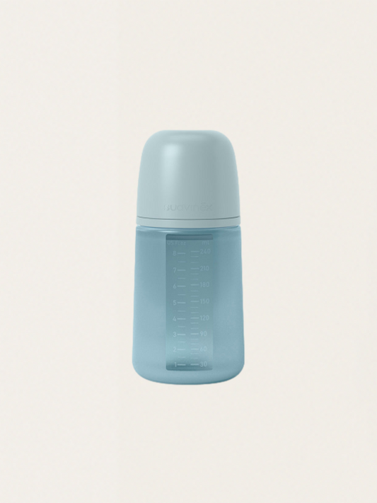 SX PRO Silikonflasche, mittlerer Durchfluss, 240 ml, Blau