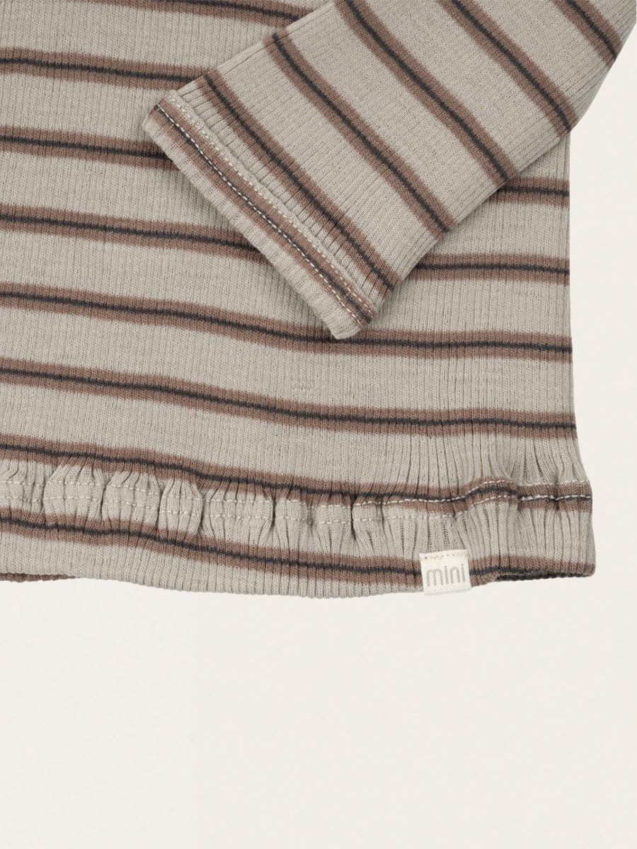 Warm Atlantic Winter Fog Stripes Merino Wool Blouse