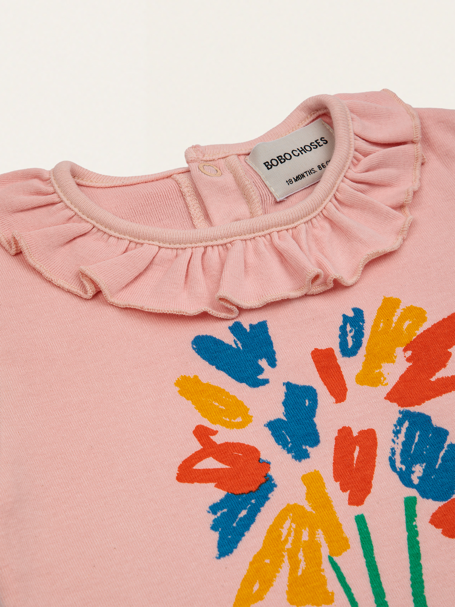 Bawełniane body z falbankowym kołnierzykiem