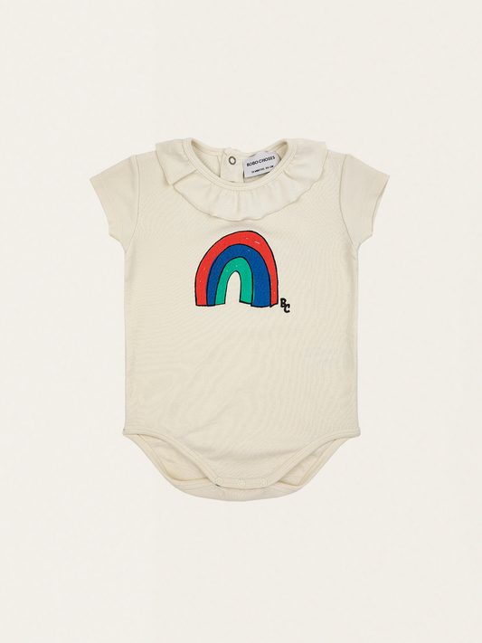 Bawełniane body z falbankowym kołnierzykiem Baby