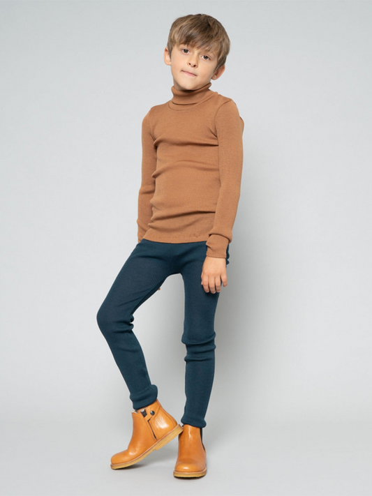 Caramel Ribbed Merino Wool Turtleneck