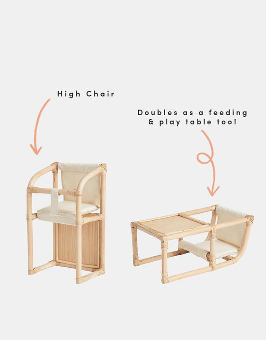 High chair for feeding dolls