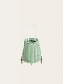 Rattan Luggy Small Basket on Wheels