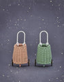 Rattan Luggy Small Basket on Wheels