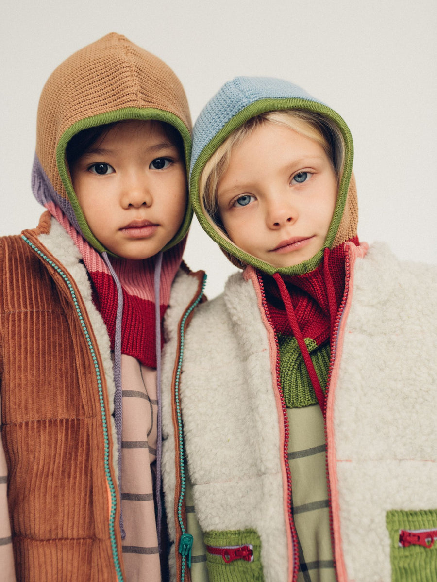Merino wool hooded scarf