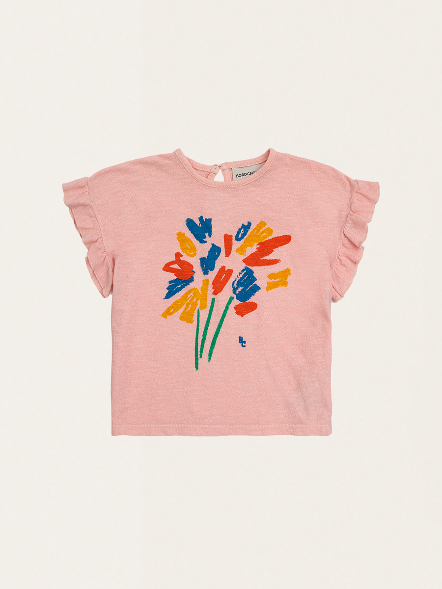 Bawełniany T-shirt z falbankami Baby