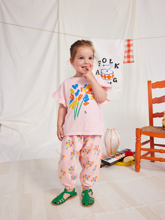 Bawełniany T-shirt z falbankami Baby