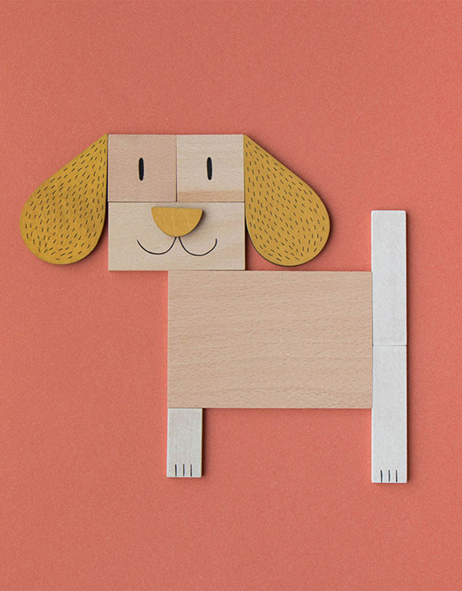 Wooden Fox and Mouse Puzzle