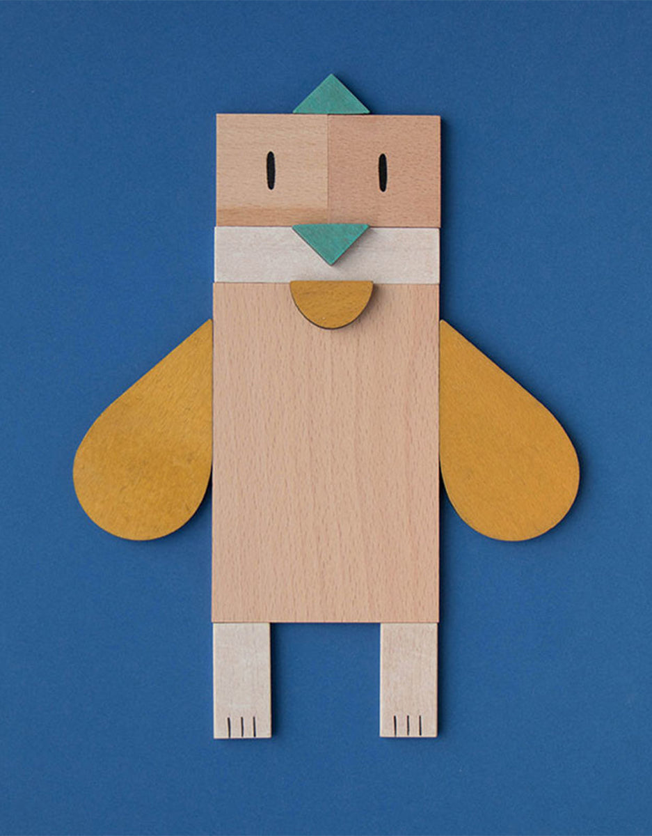 Wooden Fox and Mouse Puzzle