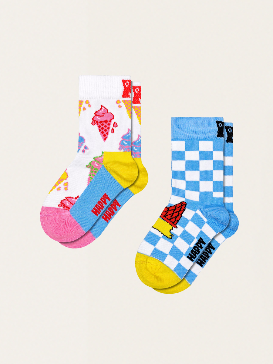 Eiscreme-Kindersocken, 2er-Pack