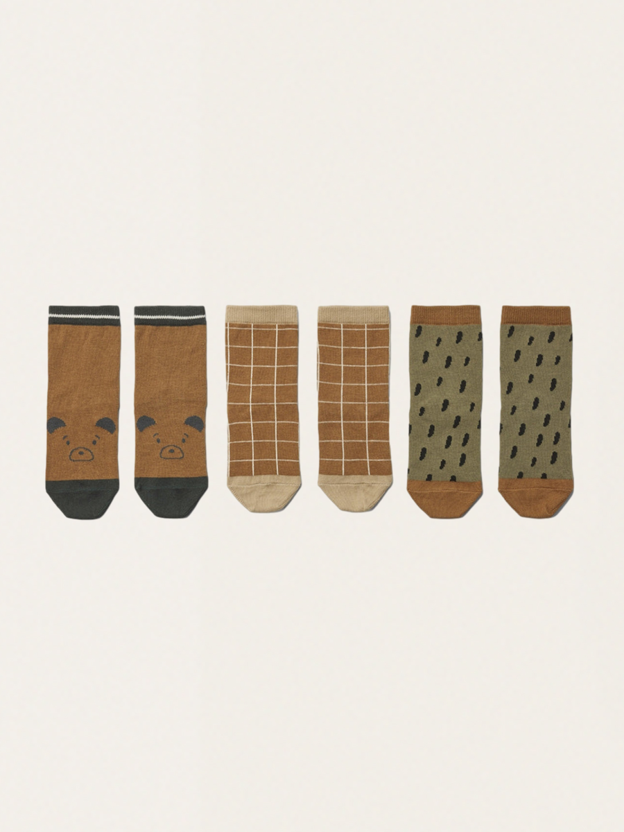 Set of three pairs of cotton socks