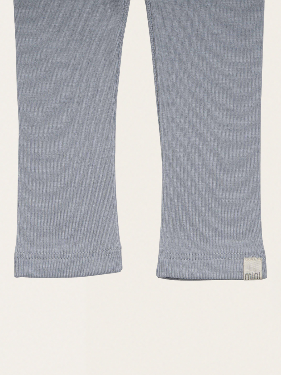 Hellblaue Leggings aus warmer Woll-Seide-Mischung