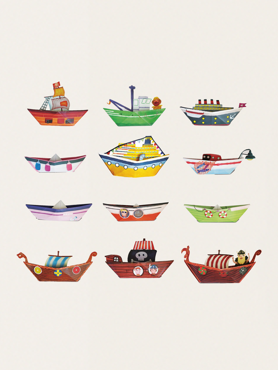 Einfaches Origami-Kreativset – Schiffe und Boote