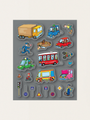 Lesen mit Albik – Stickerbuch – Transport