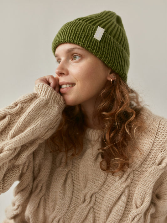 Chunky merino wool hat