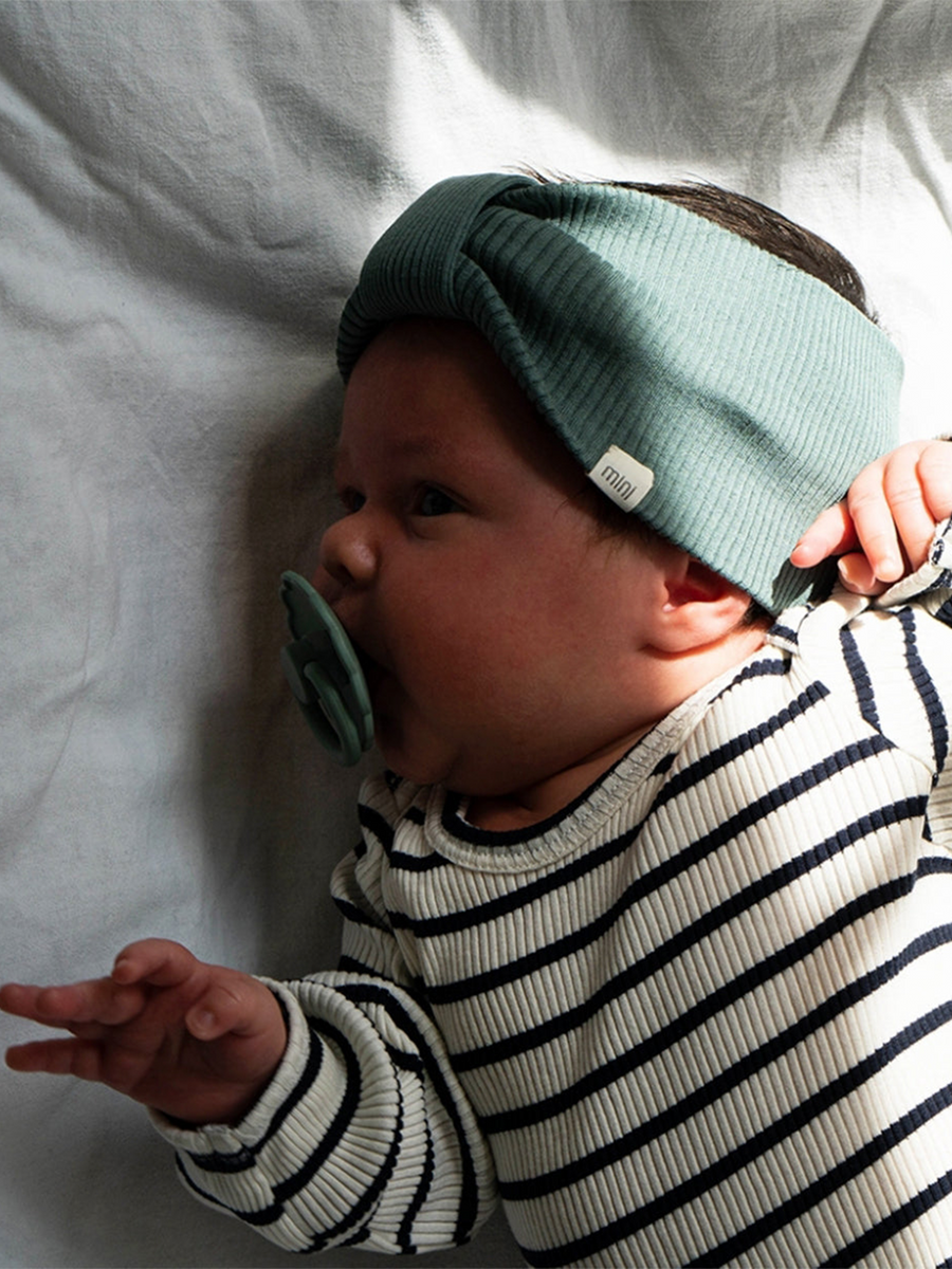 Jade Cotton Silk Blend Elastic Headband