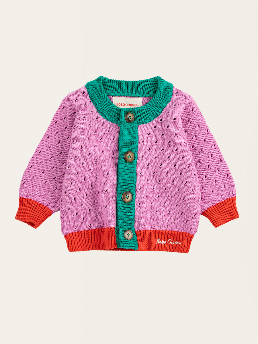 Bawełniany kardigan Baby Color Block