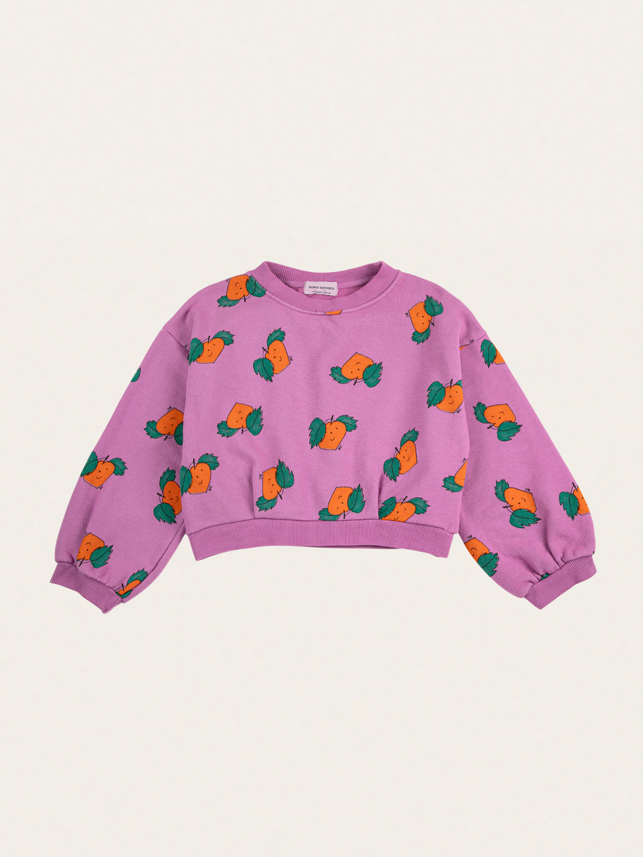 Bawełniana krótka bluza Kids Tangerine all over