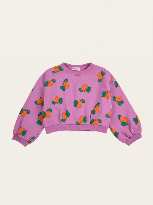 Bawełniana krótka bluza Kids Tangerine all over