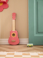 Drewniana gitara Flower Pink