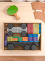 Klocki magnetyczne Rainbow Transport Pack 50 el.