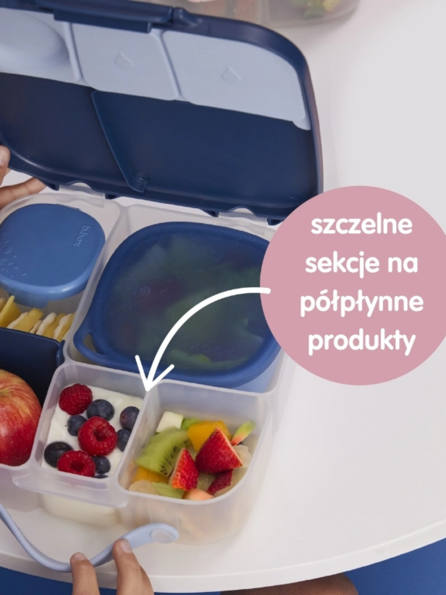 Duży lunchbox z przegródkami i wkładem chłodzącym