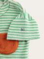 T-shirt z miękkiej frotte Baby Green Stripes