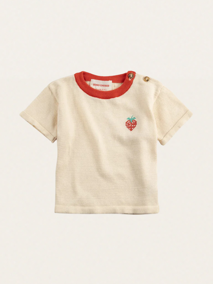 T-shirt z dzianiny bawełnianej Baby Pixel Strawberry