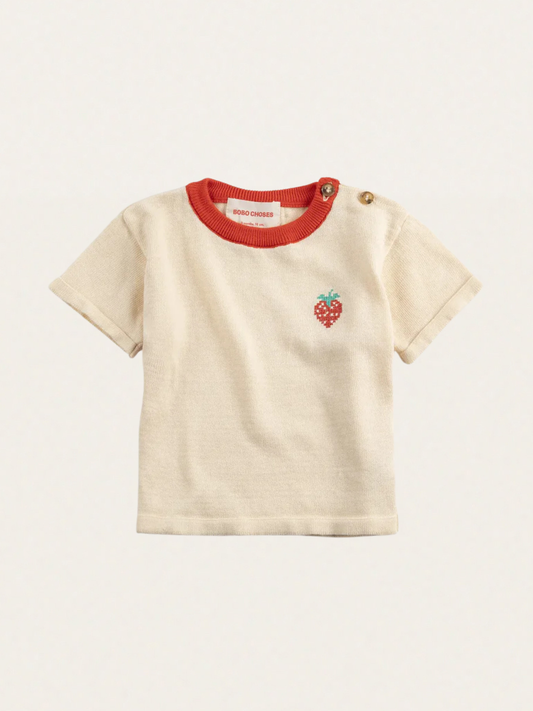 T-shirt z dzianiny bawełnianej Baby Pixel Strawberry