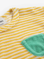 T-shirt z miękkiej frotte Baby Yellow Stripes