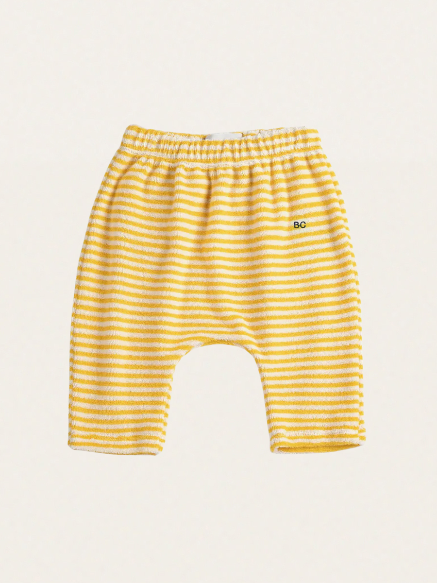 Spodnie z miękkiej frotte Baby Yellow Stripes harem pants