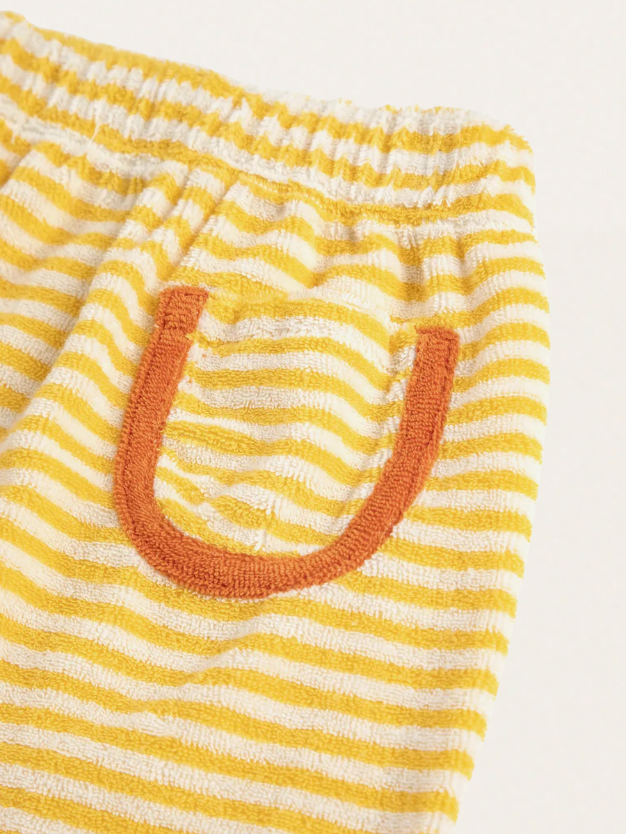 Spodnie z miękkiej frotte Baby Yellow Stripes harem pants