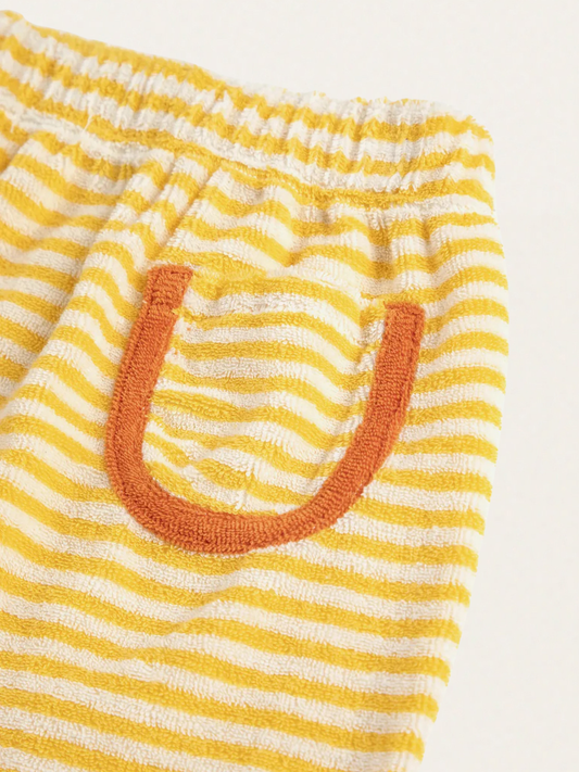 Spodnie z miękkiej frotte Baby Yellow Stripes harem pants