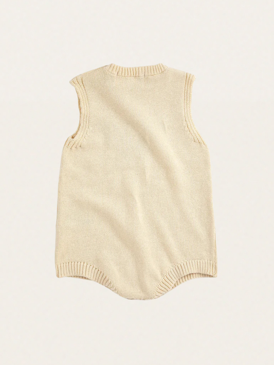 Romper z dzianiny bawełnianej Baby Pixel Sugar Beet