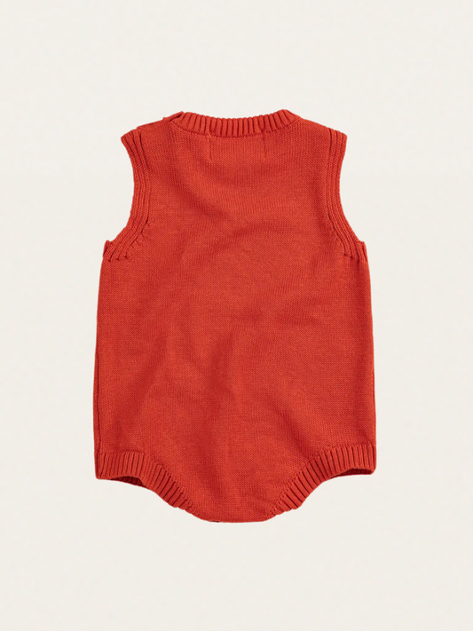Romper z dzianiny bawełnianej Baby Pixel Strawberry