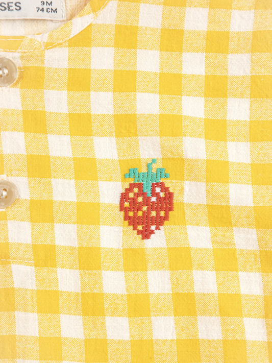 Koszulka tkana Baby Pixel Strawberry Vichy