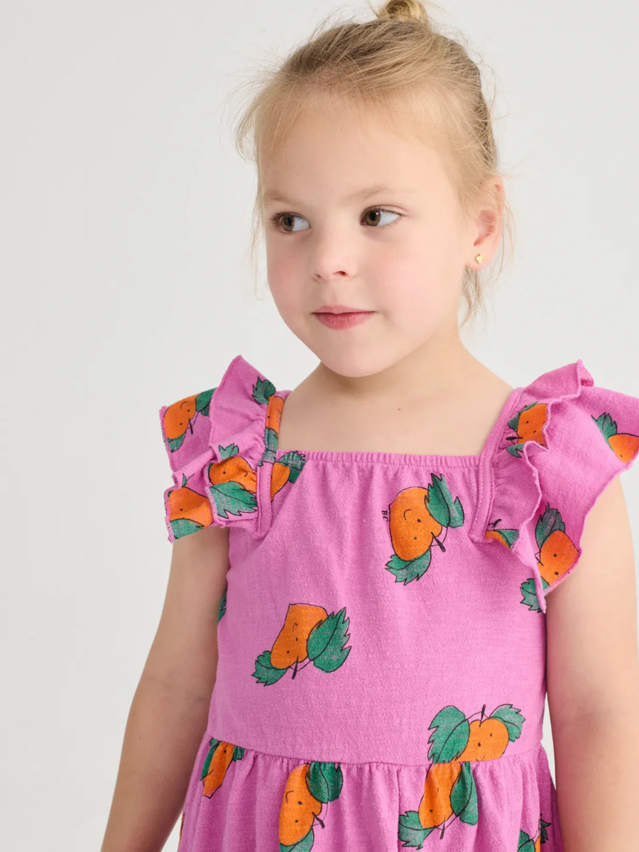 Bawełniana sukienka Kids Tangerine all over