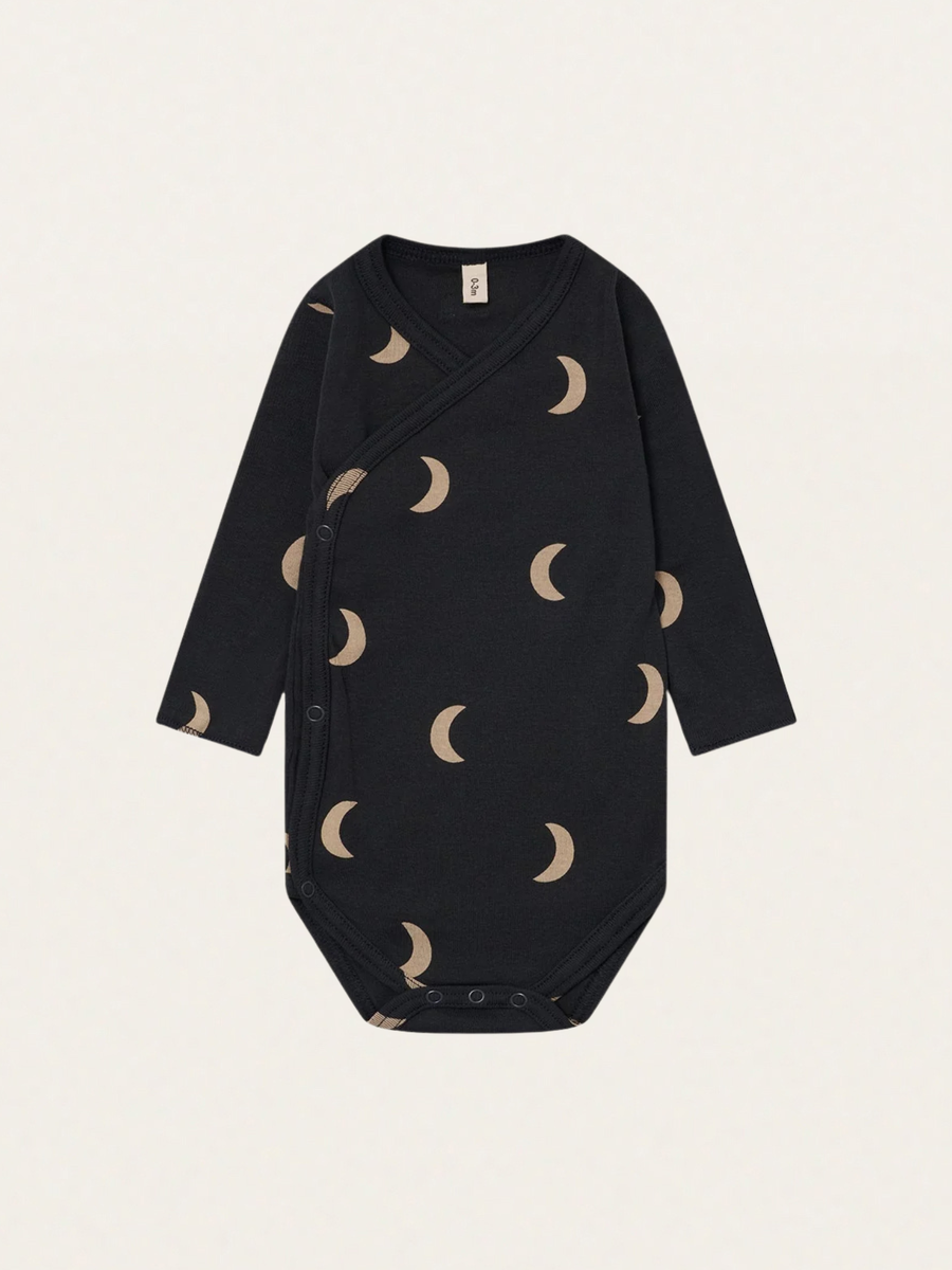 Body kopertowe z bawełny organicznej Charcoal Midnight