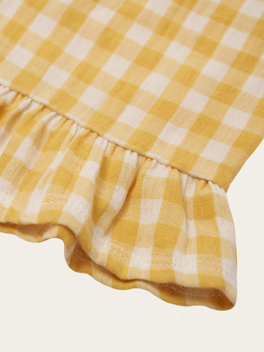 Muślinowe spodnie kuloty Honeycomb Gingham Frill